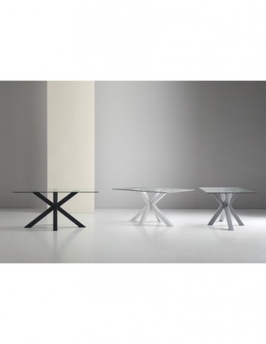 Mesa fija DEMI 160 cristal/negro